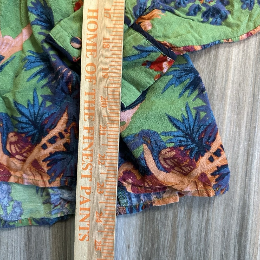 Anthropologie Green Floral Button-Down Top - Picture 8 of 12